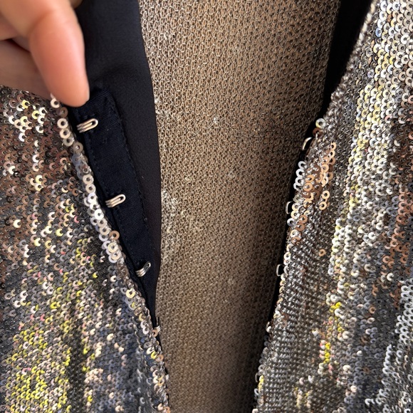 Zara Festive Days Silver Sequence Top Size Medium - Picture 8 of 9